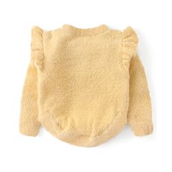 Babyhug Knitted Full Sleeves Pullover Sweater with Floral Design - Yellow