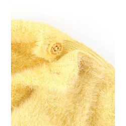 Babyhug Knitted Full Sleeves Pullover Sweater with Floral Design - Yellow