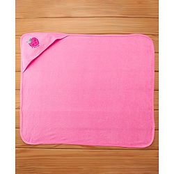 Babyhug Terry Hooded Towel Strawberry Embroidery L 75 x B 75 cm - Pink