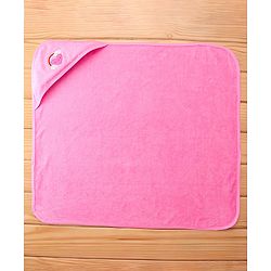Babyhug Terry Hooded Towel Rainbow Embroidery L 75 x B 75 cm - Pink