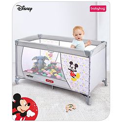 Babyhug Disney Mickey Printed Playpen - Grey