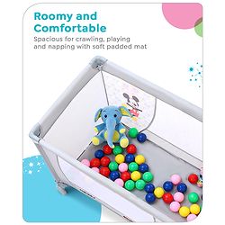 Babyhug Disney Mickey Printed Playpen - Grey