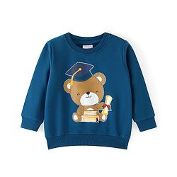 Babyhug Cotton Knit Full Sleeves Sweat Shirts with Teddy & Tie Print Pack of 2 - Multicolour