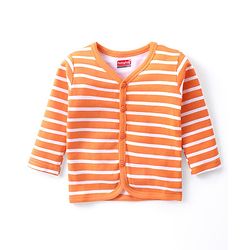 Babyhug 100% Cotton Knit Full Sleeves Front Open Vest Animal Print Pack of 3 - Orange Blue & Yellow