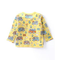 Babyhug 100% Cotton Knit Full Sleeves Front Open Vest Animal Print Pack of 3 - Orange Blue & Yellow