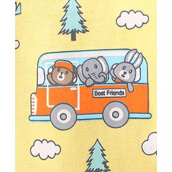 Babyhug 100% Cotton Knit Full Sleeves Front Open Vest Animal Print Pack of 3 - Orange Blue & Yellow