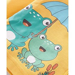 Babyhug 100% Cotton Knit Full Sleeves Front Open Vests with Striped & Frog Print Pack of 3 - Yellow White & Green