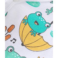 Babyhug 100% Cotton Knit Full Sleeves Front Open Vests with Striped & Frog Print Pack of 3 - Yellow White & Green