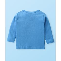 Babyhug Interlock 100% Cotton Knit Full Sleeves Front Open Vests with Animals & Striped Print Pack of 3 - Blue & White