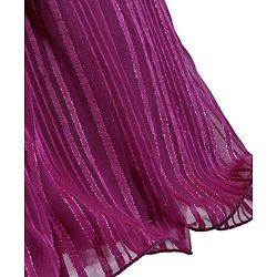Babyhug Woven Sleeveless Fit & Flare Party Gown with Curled Hem Bow Applique -Purple