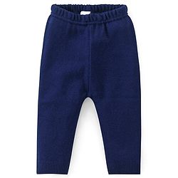 Babyhug Knitted Full Sleeves Front Open Hooded Sweater Set With Aztec Design - Navy Blue