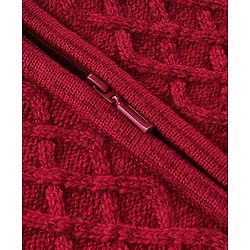Babyhug Knitted Full Sleeves Front Open Hooded Sweater With Cable Knit Design - Maroon