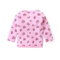Babyhug 100% Cotton Front Open Set of Vets with Teddy Floral & Polka Dots Print Pack of 3 - Pink Maroon & Navy Blue