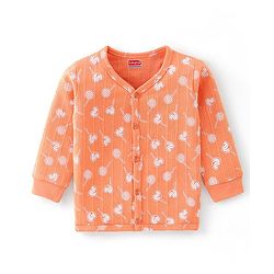 Babyhug Full Sleeves Candy Print Thermal Vest & Pant - Orange