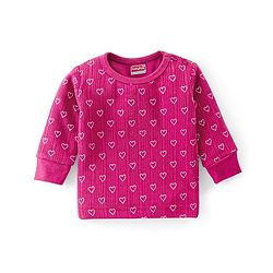Babyhug Full Sleeves Vest Pullover & Thermal Wear Pant Heart Print Pack Of 3 - Wine