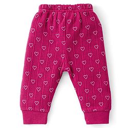 Babyhug Full Sleeves Vest Pullover & Thermal Wear Pant Heart Print Pack Of 3 - Wine