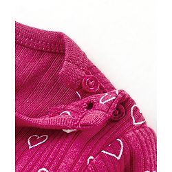 Babyhug Full Sleeves Vest Pullover & Thermal Wear Pant Heart Print Pack Of 3 - Wine