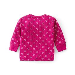 Babyhug Full Sleeves Vest Pullover & Thermal Wear Pant Heart Print Pack Of 3 - Wine
