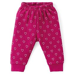 Babyhug Full Sleeves Vest Pullover & Thermal Wear Pant Heart Print Pack Of 3 - Wine