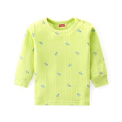Babyhug Full Sleeves Vest Pullover & Thermal Wear Pant With Paper Plane Print Pack Of 3 - Limegreen