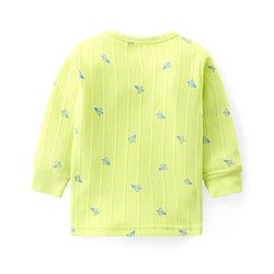 Babyhug Full Sleeves Vest Pullover & Thermal Wear Pant With Paper Plane Print Pack Of 3 - Limegreen