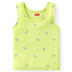 Babyhug Full Sleeves Vest Pullover & Thermal Wear Pant With Paper Plane Print Pack Of 3 - Limegreen