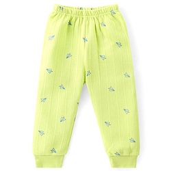 Babyhug Full Sleeves Vest Pullover & Thermal Wear Pant With Paper Plane Print Pack Of 3 - Limegreen