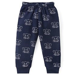 Babyhug Full Sleeves Vest Pullover & Thermal Wear Pant Animal Print Pack Of 3 - Navy Blue