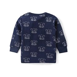 Babyhug Full Sleeves Vest Pullover & Thermal Wear Pant Animal Print Pack Of 3 - Navy Blue