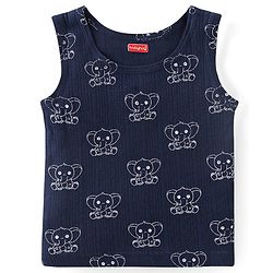 Babyhug Full Sleeves Vest Pullover & Thermal Wear Pant Animal Print Pack Of 3 - Navy Blue
