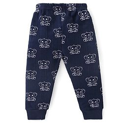 Babyhug Full Sleeves Vest Pullover & Thermal Wear Pant Animal Print Pack Of 3 - Navy Blue
