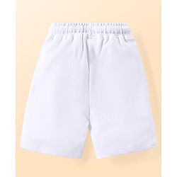 Babyhug Cotton Knit Half Sleeves T-Shirt & Shorts Set With Beach Themed Print - Blue & White