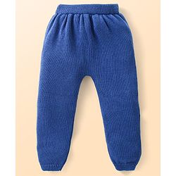 Babyhug Knitted Full Raglan Sleeves Pullover Sweater Set with Cap & Aztec Design - Blue