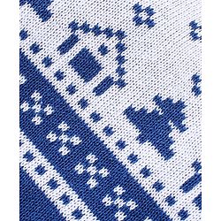 Babyhug Knitted Full Raglan Sleeves Pullover Sweater Set with Cap & Aztec Design - Blue