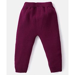 Babyhug Knitted Full Sleeves Pullover Sweater Set With Duck Design - Wine