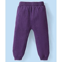 Babyhug Knitted Full Sleeves Pullover Sweater Set with Cap & Aztec Design - Purple