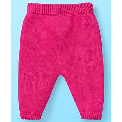 Babyhug Knit Full Sleeves Pullover Sweater Set & Cap  with Floral Design - Dark Pink & White