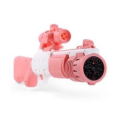 Babyhug Automatic 10 Hole Bubble Rifle Gun with LED Lights - Blue| 100ml Bubble Solution| 3000+ Bubbles per Min| Battery Operated| Child-Safe| Leak-Resistant|Indoor & Outdoor Fun|Realistic View Finder