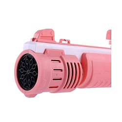 Babyhug Automatic Bubble Shot Gun for Kids| LED Lights| 10 Hole Battery Operated Bubble Machine Toy & 100ml Bubble Solution| 3000+ Bubbles per Min|Bubble Blaster for Boys & Girls | BIS Certified- Pink