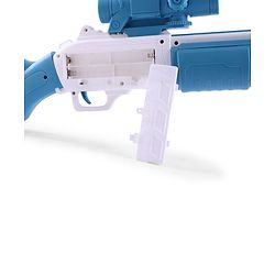 Babyhug Automatic Bubble Rifle Gun for Kids| LED Lights| 10 Hole Battery Operated Bubble Machine Toy & 100ml Bubble Solution| 3000+ Bubbles per Min|Bubble Blaster for Boys & Girls BIS Certified - Blue