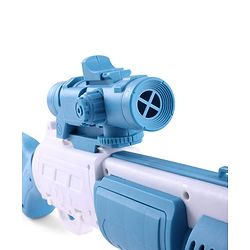 Babyhug Automatic Bubble Rifle Gun for Kids| LED Lights| 10 Hole Battery Operated Bubble Machine Toy & 100ml Bubble Solution| 3000+ Bubbles per Min|Bubble Blaster for Boys & Girls BIS Certified - Blue