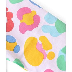 Babyhug Cotton Lycra Knit Full Length Leggings with Solid  Polka Dots & Floral Print Pack of 3 - Blue Pink & White