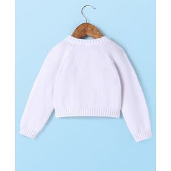 Babyhug Sweater Knit Winter Wear Solid Dungaree & Full Sleeves Inner Tee - Dark Red & White