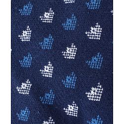 Babyhug Cotton Knit Full Sleeves Winter Wear Romper with Cap Floral Intarsia Design  - Navy Blue