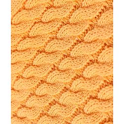 Babyhug Sweater Knit Winter Wear Dungaree & Full Raglan Sleeves Striped Inner Tee - Light Orange