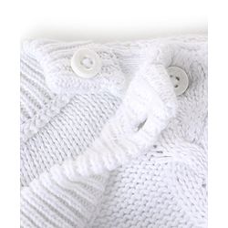 Babyhug Cotton Knit Full Sleeves Winter Wear Romper With Cable Knit Design Bow Applique - Sky Blue