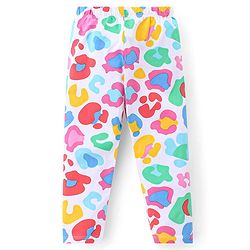 Babyhug Cotton Lycra Knit Stretchable Leggings with Polka Dots Print Pack of 3 - Multicolour
