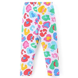 Babyhug Cotton Lycra Knit Stretchable Leggings with Polka Dots Print Pack of 3 - Multicolour