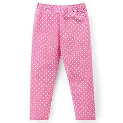 Babyhug Cotton Lycra Knit Stretchable Leggings with Polka Dots Print Pack of 3 - Multicolour
