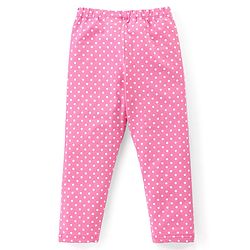 Babyhug Cotton Lycra Knit Stretchable Leggings with Polka Dots Print Pack of 3 - Multicolour